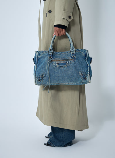 Balenciaga Women Medium Le City Denim Handbag
