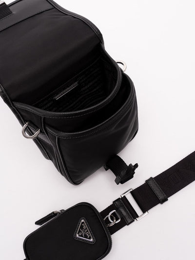 Prada Men Re-Nylon And Saffiano Leather Shoulder Bag