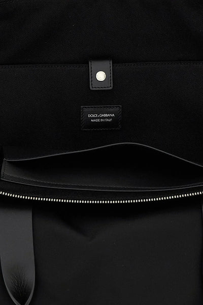 Dolce & Gabbana Men Media Logo Patch Shopping Bag