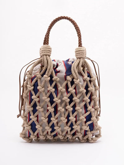 Prada Women ``Prada Noué` Cotton And Leather Handbag