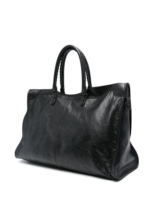 Balenciaga Men City Travel Leather Tote Bag