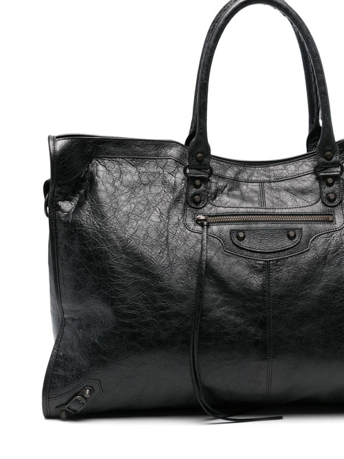 Balenciaga Men City Travel Leather Tote Bag