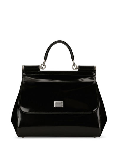 Dolce & Gabbana Women Sicly Large Shiny Leather Handbag