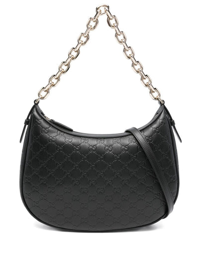Gucci Women Gg Emblem Large Leather Shoulder Bag