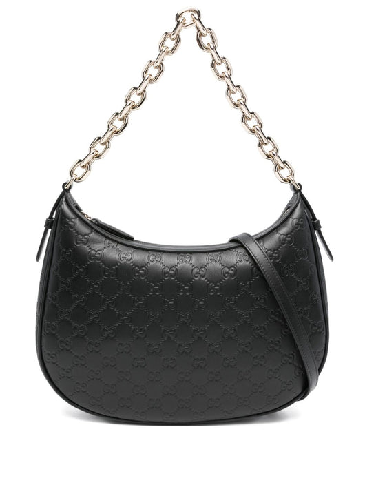 Gucci Women Gg Emblem Large Leather Shoulder Bag