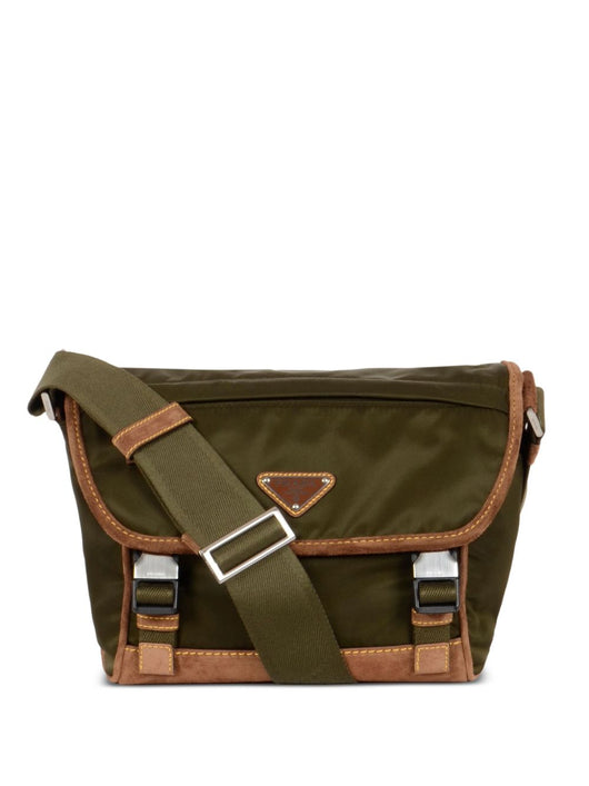 Prada Men Re-Nylon And Leather Crossbody Bag