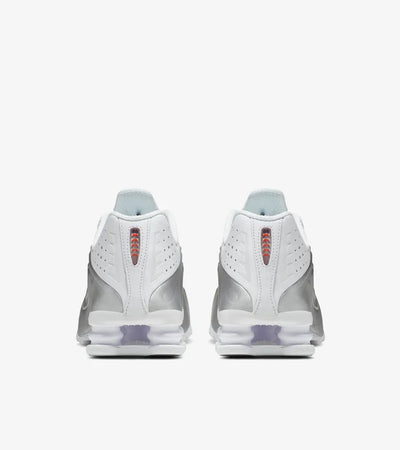Nike Shox R4 White and Metallic Silver