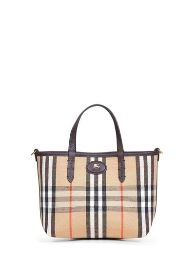 Burberry Women Brown And Beige Bloomsbury Mini Reversible Tote Bag