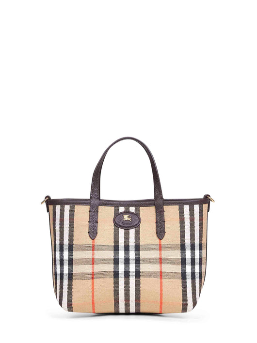 Burberry Women Brown And Beige Bloomsbury Mini Reversible Tote Bag