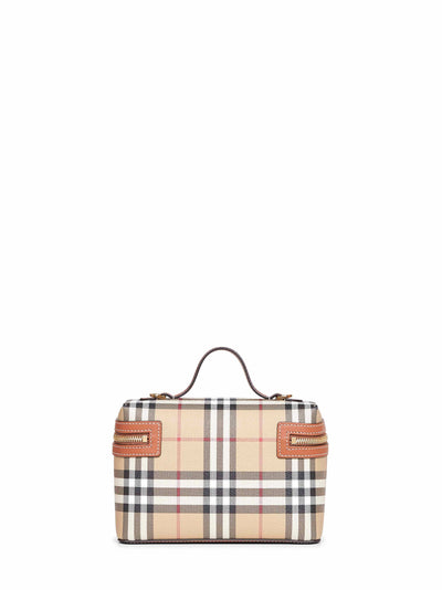 Burberry Women Beige Vanity Check Handbag