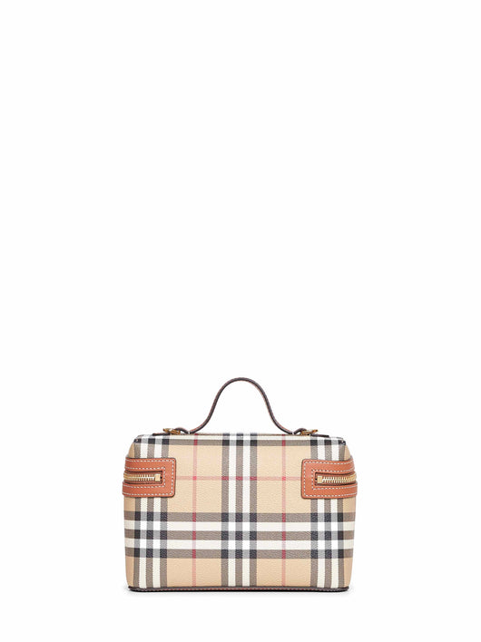 Burberry Women Beige Vanity Check Handbag
