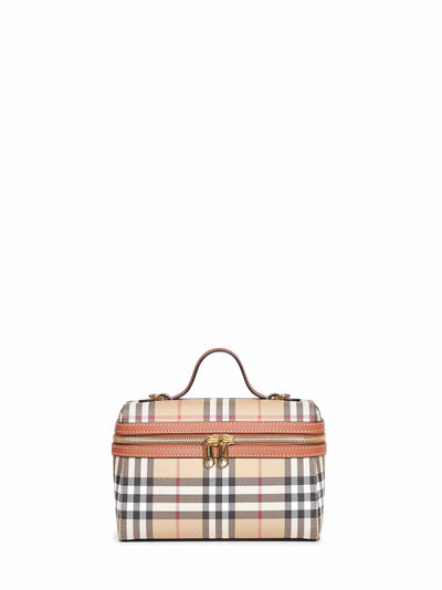 Burberry Women Beige Vanity Check Handbag