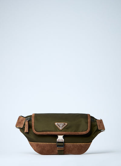 Prada Men Re-Nylon And Suede Belt Bag