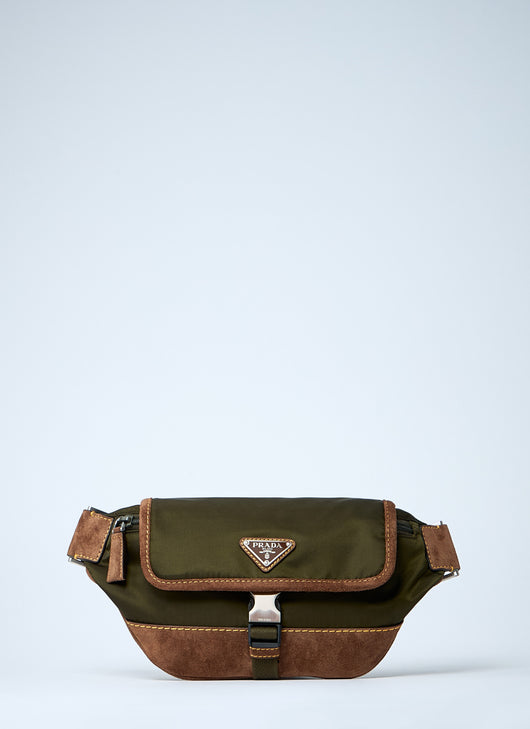 Prada Men Re-Nylon And Suede Belt Bag