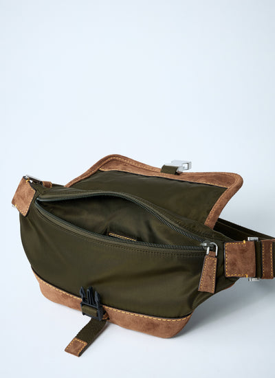 Prada Men Re-Nylon And Suede Belt Bag