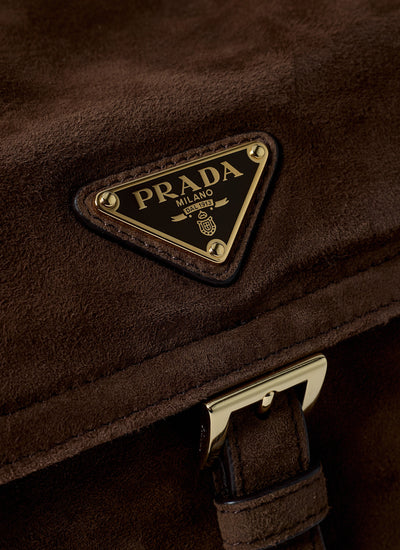 Prada Women Suede Explore Crossbody Bag