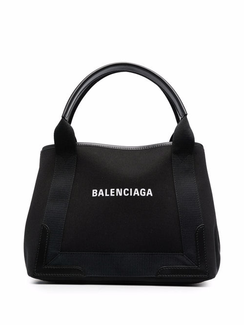 Balenciaga Women Navy Cabas Small Canvas Tote Bag