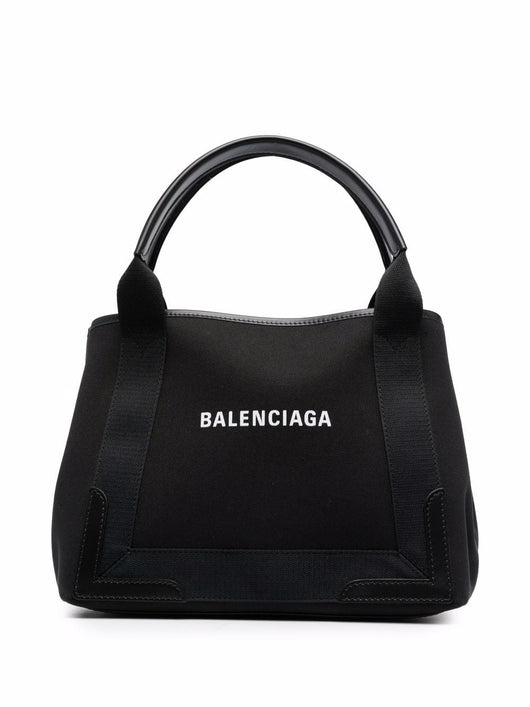 Balenciaga Women Navy Cabas Small Canvas Tote Bag
