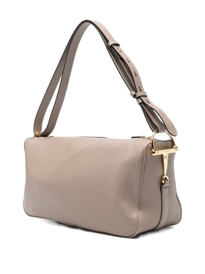 Gucci Women Half Horsebit Leather Shoulder Bag